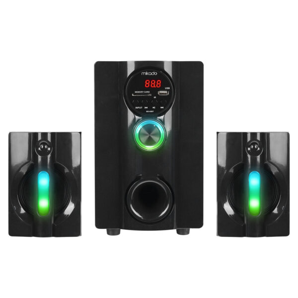 MIKADO MD-95BT 2+1 20W Siyah Multimedya FM/BT/SD/USB Speaker Hoparlör - Görsel 2
