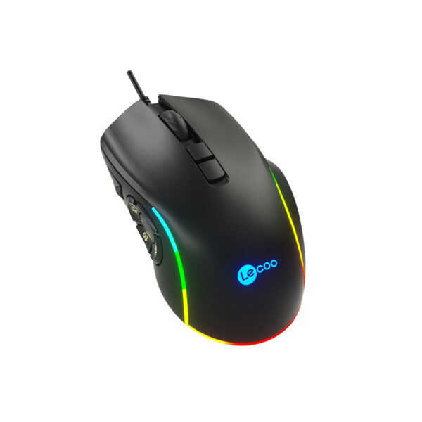 LENOVO LECOO MS140 SİYAH KABLOLU RGB LED 6400DPI 10T MAKRO OYUNCU MOUSE - Görsel 5