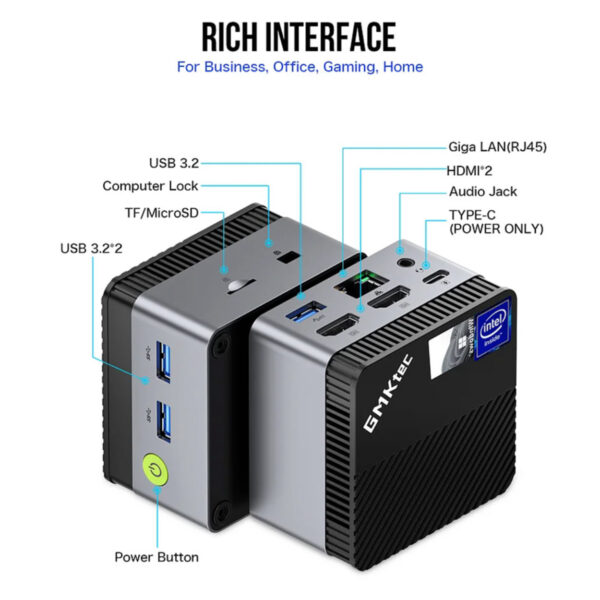 GMKTec G5-256 Intel N97 12 GB RAM 256 GB SSD W11P - Görsel 3