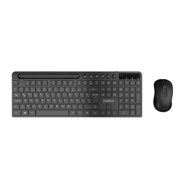 EVEREST KM-730 Siyah Kablosuz Q Multimedia Klavye + Mouse Set