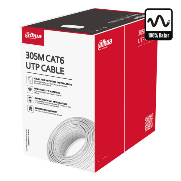 DAHUA PFM920I-6UN-C 305m Cat6 UTP 0.53 mm +PVC (%100 BAKIR ) KABLO - Görsel 2