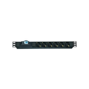 AGER 6XC13 Soketli Schuko Grup Priz, 19'' 1U,1X16A Sigortalı Aluminyum