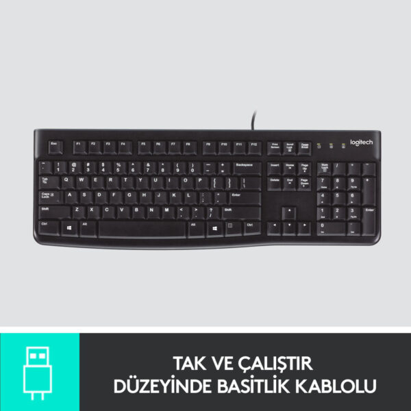 LOGITECH K120 Q TR KABLOLU KLAVYE (920-002505) - Görsel 3