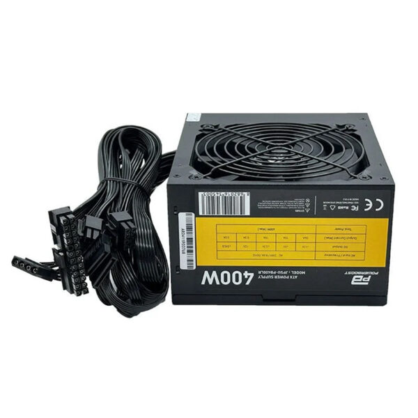 PowerBoost JPSU-PB400LR 400W 1*PCI-E 6 Pin 12cm Siyah Fanlı ATX PSU (Retail Box) - Görsel 2