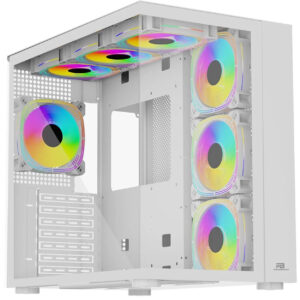 PowerBoost PB-SS02W Sea View USB 3.0, ATX 7 x ARGB Fanlı, Beyaz Kasa (PSU Yok)