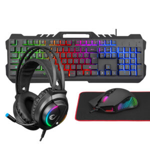 RAMPAGE FITMENT KM-GX7 Aydınlatmalı Gaming Q Klavye + Kulaklık + Mouse + Pad