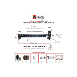 KameraKutusu TRK-165 Çok Amaçlı Kademeli Uzatma Ayağı. (57-100cm)