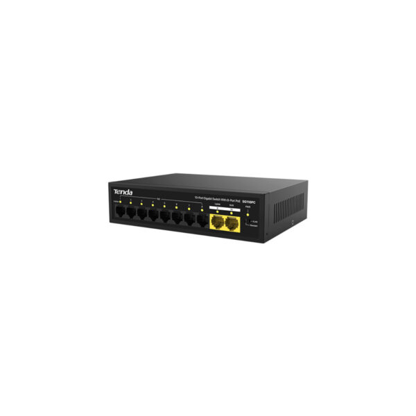 TENDA S110GPC 8FE PoE Port (75W), 2GE Uplink Desktop Switch