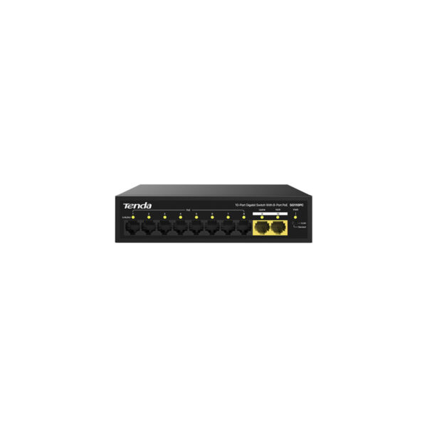 TENDA S110GPC 8FE PoE Port (75W), 2GE Uplink Desktop Switch - Görsel 2