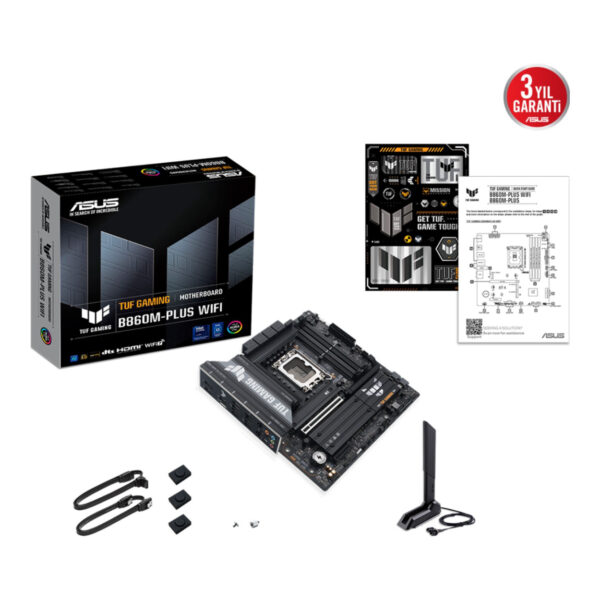 ASUS TUF GAMING B860M-PLUS WIFI LGA1851 DDR5 8800 WiFi 7+BT AURA RGB 2.5GLAN mAT - Görsel 3
