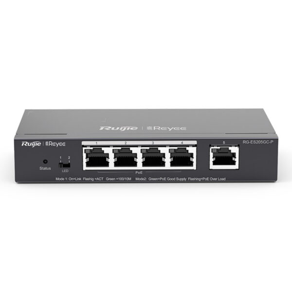 RUIJIE REYEE RG-ES205GC-P 4GE 54W Poe+,1GE Uplink L2 Yönetilebilir Switch - Görsel 2
