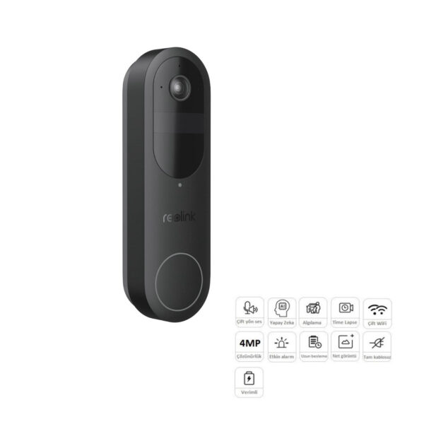 REOLINK Dorbell 2K 4MP WiFi Bataryalı Kapı Zili