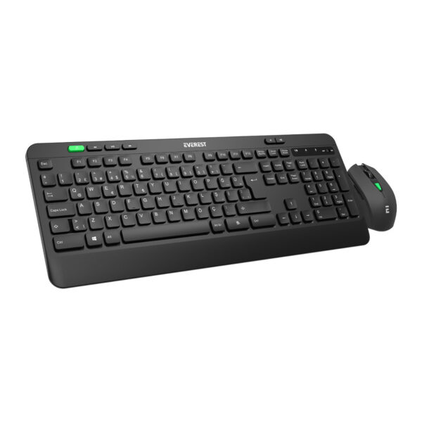 EVEREST KM-2620 USB Sessiz Switch Kablosuz Siyah Q Multimedia Klavye + Mouse - Görsel 5