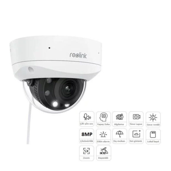 REOLINK P437 8MP 2.7-13.5mm MOTORİZE IR DOME KAMERA(RENKLİ)