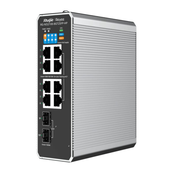 RUIJIE REYEE RG-NIS2100-8GT2SFP-HP 8GE PoE/PoE+,2GE SFP,300W Endüstriyel Cloud - Görsel 3