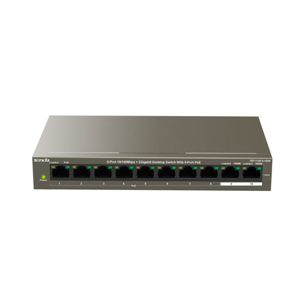 TENDA TEF1110P-8-102W 8FE PoE Port (102W), 2GE Uplink Desktop Switch - Görsel 2