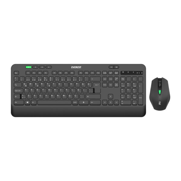 EVEREST KM-2620 USB Sessiz Switch Kablosuz Siyah Q Multimedia Klavye + Mouse - Görsel 2