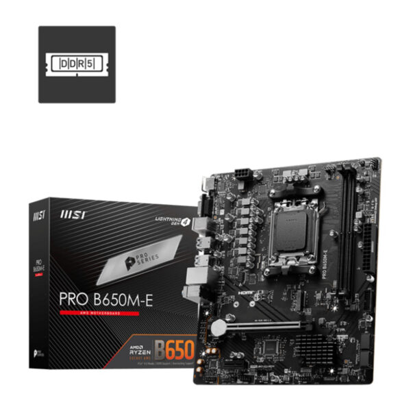 MSI MB PRO B650M-E AM5 DDR5 6800MHZ(OC) HDMI VGA M.2 USB3.2 2.5G LAN mATX - Görsel 3