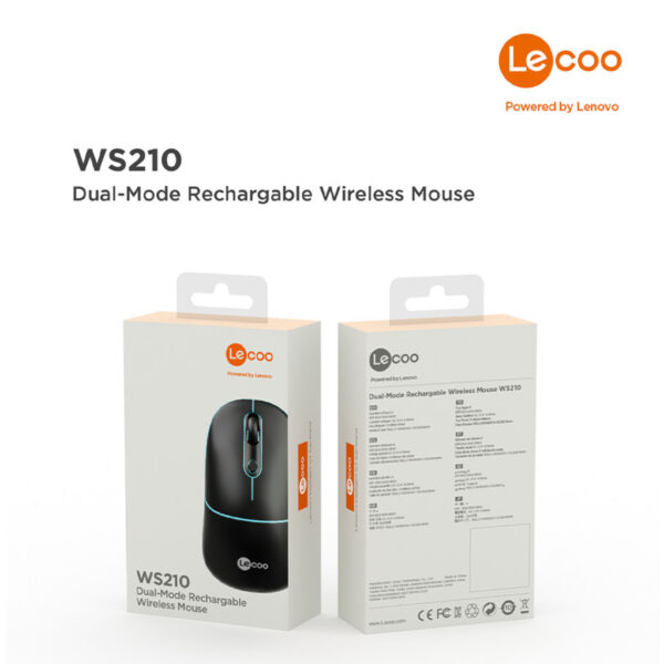 LENOVO LECOO WS210 SİYAH BLUETOOTH & 2.4G WİFİ WİRELESS CHARGİNG  MOUSE - Görsel 6