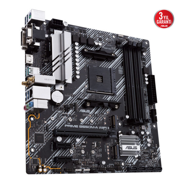ASUS PRIME B550M-A WIFI II AMD B550 AM4 DDR4 4866 HDMI DVI VGA Çift M2 USB3.2 AX - Görsel 5