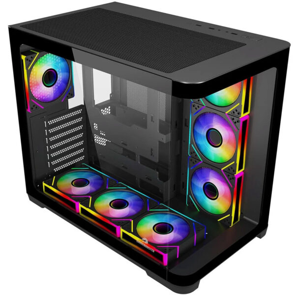 GameBooster GB-G2851BB Sea View USB 3.0, ATX 7 x ARGB Fanlı Siyah Kasa (PSU Yok) - Görsel 3