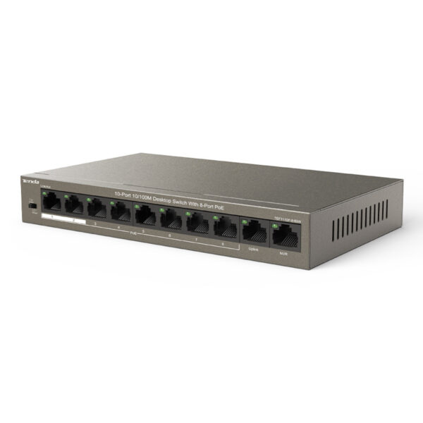 TENDA TEF1110P-8-63W 8FE PoE Port (58W), 2FE Uplink Desktop Switch - Görsel 3