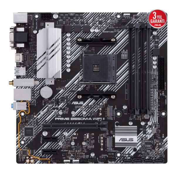 ASUS PRIME B550M-A WIFI II AMD B550 AM4 DDR4 4866 HDMI DVI VGA Çift M2 USB3.2 AX - Görsel 6