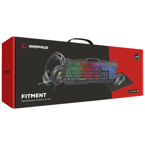 RAMPAGE FITMENT KM-GX7 Aydınlatmalı Gaming Q Klavye + Kulaklık + Mouse + Pad - Görsel 10