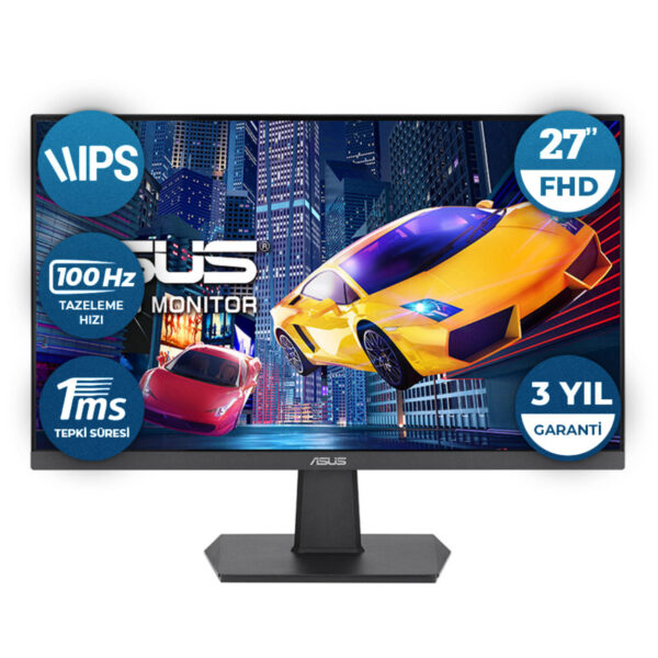 27" ASUS VA27EHF IPS 1ms 100HZ HDMI VESA 3YIL EYECARE FLICKER-FREE CERCEVESI - Görsel 6