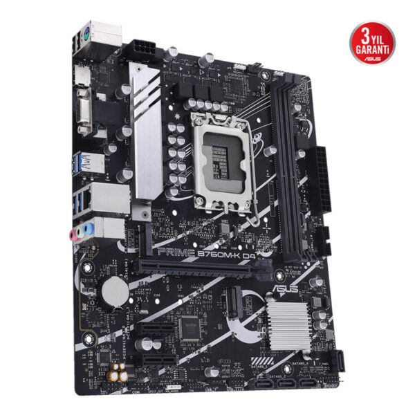 ASUS PRIME B760M-K D4 Intel B760 LGA1700 DDR4 5333 HDMI VGA 2x M2 USB3.2 AURA RG - Görsel 7
