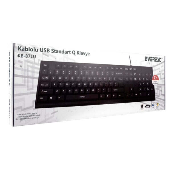 EVEREST KB-871U Q-USB  Standart  Klavye - Görsel 5